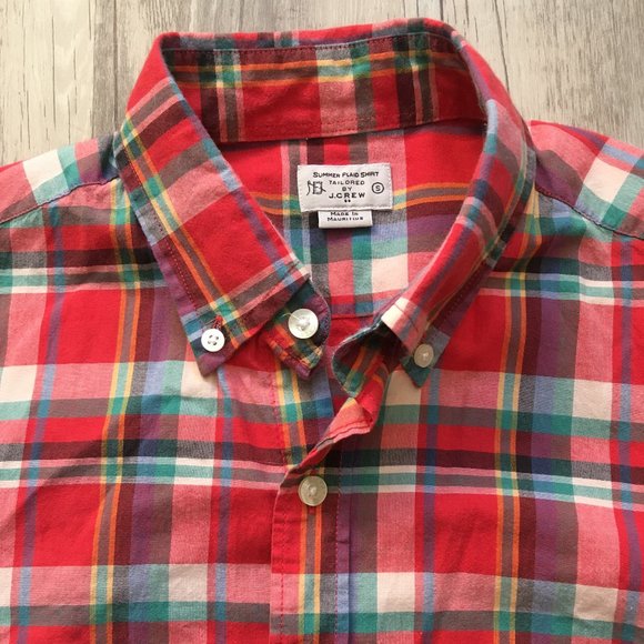 J. Crew Factory Summerweight Plaid Men's Shirt - Picture 3 of 4